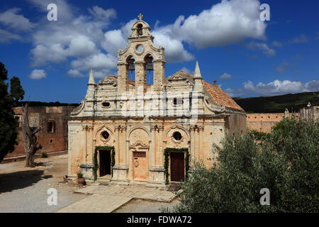 Crète, cloître de la cathédrale d'Arkadi, Banque D'Images