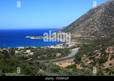 Crète, paysages côtiers avec look de la ville de Bali et de la mer Banque D'Images