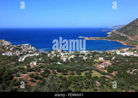 Crète, paysages côtiers avec look de la ville de Bali et de la mer Banque D'Images