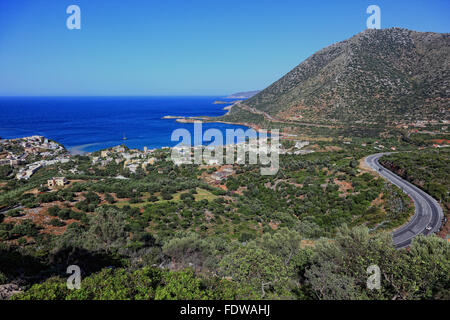 Crète, paysages côtiers avec look de la ville de Bali et de la mer Banque D'Images