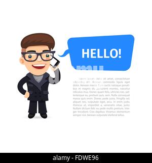 Businessman Talking on the phone Illustration de Vecteur