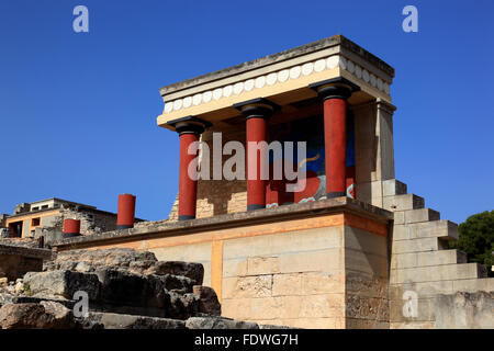 Crète, Knossos, complexe de palais du minoer, le bastion Banque D'Images