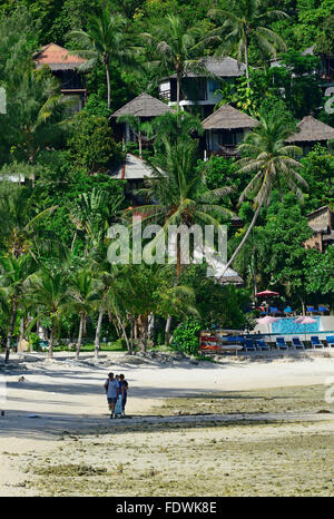 Haad salad plage à marée basse, Koh Phangan, Thaïlande Banque D'Images