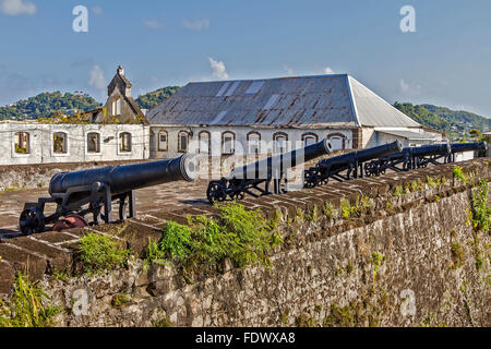 Cannon au Fort George Saint George's Grenade Antilles Banque D'Images