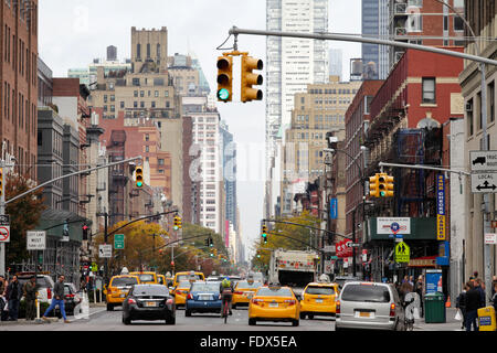 New York City, USA, 8e Avenue à Manhattan Banque D'Images