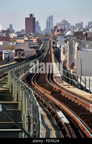 New York City, USA, augmentation de train le métro de New York Banque D'Images