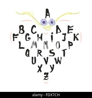 Lettres en majuscule. Chaque lettre est regroupées séparément, il y a toutes les lettres de l'alphabet anglais. Éléments de conception w Illustration de Vecteur