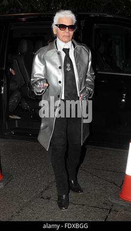 Londres, Royaume-Uni, le 23 Nov 2015 : Karl Lagerfeld assiste à la British Fashion Awards au Coliseum de Londres Banque D'Images