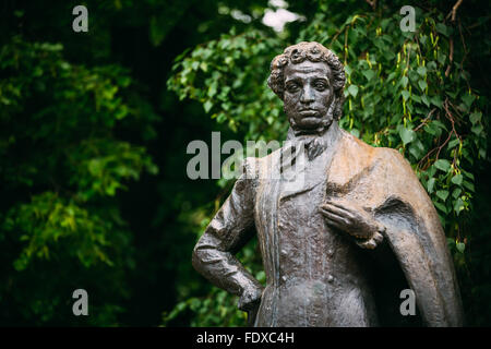 Monument grand poète russe Alexandre Pouchkine à Moscou, Russie Banque D'Images