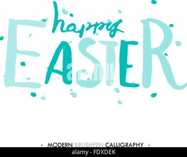 Joyeuses Pâques le lettrage écrire avec pinceau Illustration de Vecteur