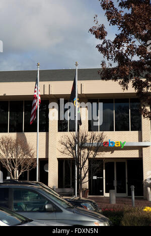 Un signe est vu à eBay's siège social à San Jose, Californie Banque D'Images