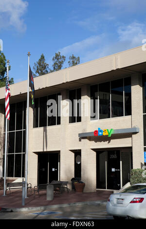 Un signe est vu à eBay's siège social à San Jose, Californie Banque D'Images