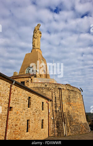 La statue de Jésus Christ le Castillo de la Mota, Monte Urgull, Donostia - San Sebastian, Pays Basque, Espagne. Banque D'Images