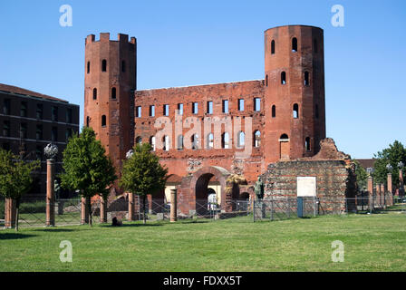 La Porte Palatine (Porta Palatina), Turin Banque D'Images