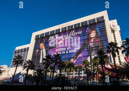 Publicité pour la Donny et Marie montrent au Flamingo casino à Las Vegas, Nevada, USA Banque D'Images