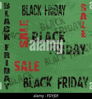 Le vendredi noir vente conception d'Affiches typographiques avec grunge fond rayé, vector illustration Illustration de Vecteur