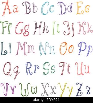 Alphabet couleur sur blanc. vector Illustration de Vecteur