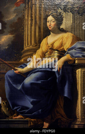 Anne d'Autriche (1601-1666). Reine consort de France. Épouse de Louis XIII. Portrait allégorique d'Anne d'Autriche comme Minerve, après 1643, par Simon Vouet (1590-1649). Le Musée de l'Ermitage. Saint Petersburg. La Russie. Banque D'Images