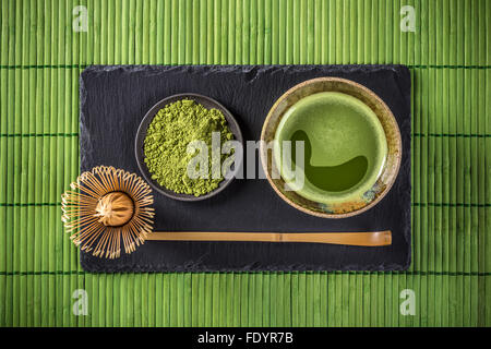 Cérémonie japonaise du thé, thé vert matcha Banque D'Images