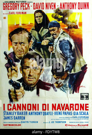 Les Canons de Navarone, l'affiche de film espagnol - Banque D'Images