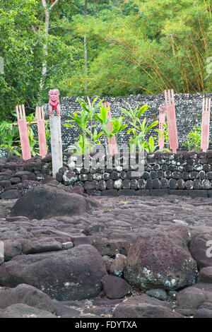 Marae Arahurahu, Pa'ea, Tahiti, Polynésie Française Banque D'Images