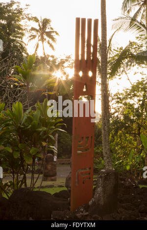 Marae Arahurahu, Pa'ea, Tahiti, Polynésie Française Banque D'Images