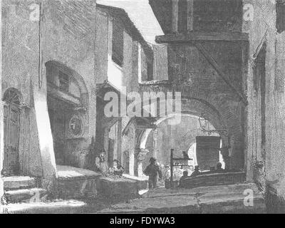 ROME : Marché aux poissons, ancien 1872 Banque D'Images