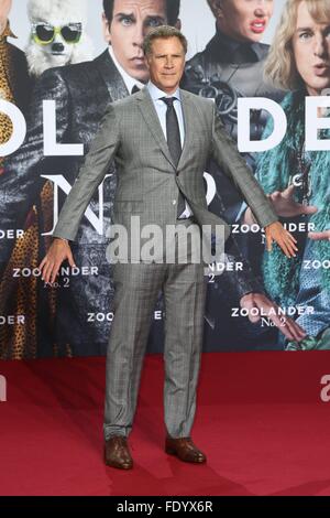 Berlin, Allemagne. 09Th Feb 2016. Will Ferrell lors de la première de ZOOLANDER 2 - au CineStar Sony Center de Berlin. Dpa : Crédit photo alliance/Alamy Live News Banque D'Images