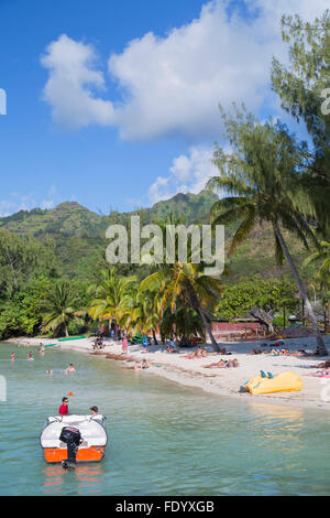 Hauru Point, Mo'orea, îles de la société, Polynésie Française Banque D'Images