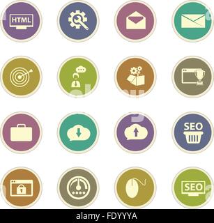 SEO et développement icons set Illustration de Vecteur