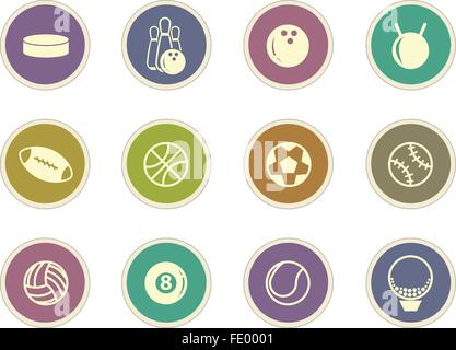 Ballons de sport icons set Illustration de Vecteur