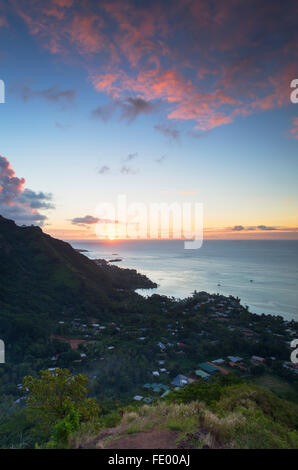 Voir au coucher du soleil, 98728 Papetoai de Mo'orea, îles de la société, Polynésie Française Banque D'Images