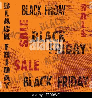 Le vendredi noir vente conception d'Affiches typographiques avec grunge fond rayé, vector illustration Illustration de Vecteur