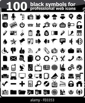 Business Icons Set black Series Illustration de Vecteur