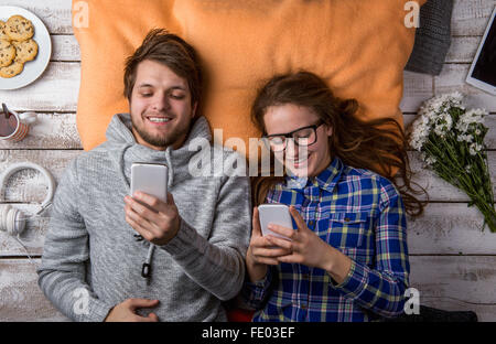 Couple dans l'amour. Studio shot. Banque D'Images