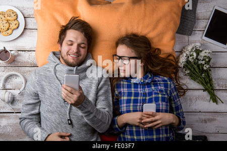 Couple dans l'amour. Studio shot. Banque D'Images