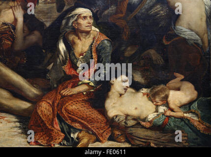 Le massacre de Chios (11 avril 1822), 1824 par le peintre français Eugène Delacroix (1798-1863). Guerre d'Indépendance grecque. Banque D'Images