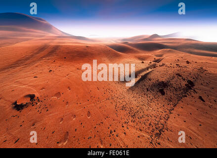La surface rouge de la planète Mars Banque D'Images