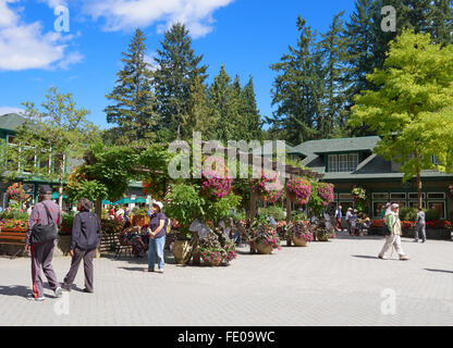 Les jardins Butchart Waterwheel Square en été Banque D'Images