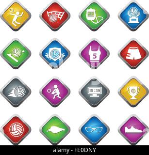 Volley-ball icon set Illustration de Vecteur