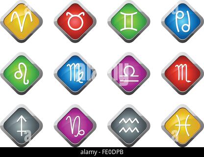 Jeu d’icônes du zodiaque Illustration de Vecteur