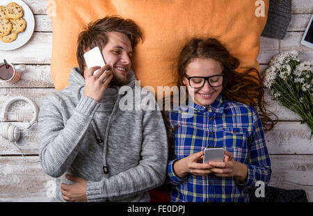 Couple dans l'amour. Studio shot. Banque D'Images