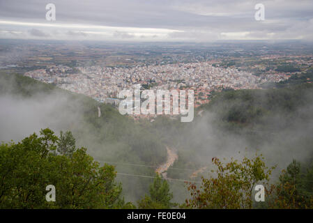 Couleurs d'automne au brouillard d'après-midi, Xanthi Banque D'Images