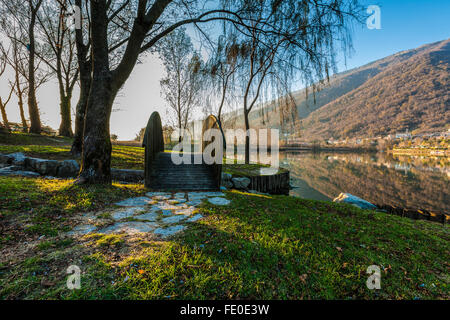 Italie Vénétie Lacs de Revine, lac de Santa Maria Banque D'Images