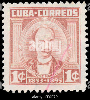 CUBA - circa 1961 : timbre imprimé en Cuba montre Jose Julian Marti Perez Banque D'Images