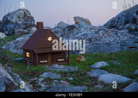 Petite maison en bois Banque D'Images
