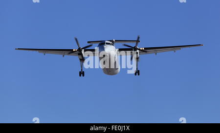 Dehavilland DHC-8-311 C-FACV Air Canada Express sur l'approche finale à YOE Ottawa Canada, Février 16, 2016 Banque D'Images