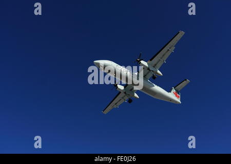 Dehavilland DHC-8-311 C-FACV Air Canada Express sur l'approche finale à YOE Ottawa Canada, Février 16, 2016 Banque D'Images