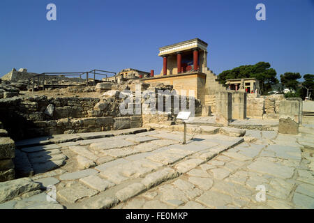 Grèce, Crète, Knossos, Palais Minoen Banque D'Images