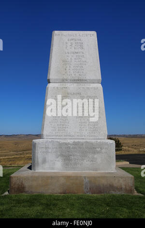 Mémorial de l'Armée américaine sur Last Stand Hill à Little Bighorn Battlefield National Monument, Montana, USA. Elle préserve le site de th Banque D'Images